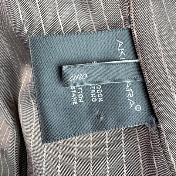 VINTAGE AKIABARA Velvet Corduroy Tailored Blazer XS Brown One Button Notch Lapel - Picture 4 of 15